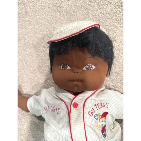 Other - Vintage Reggie Baseball Doll "Go Team" Outfit Red Trim anatomical boy